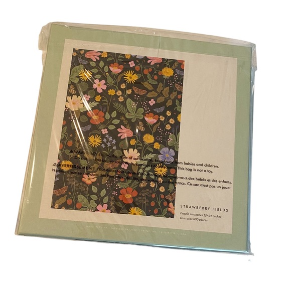 Rifle Paper Co. Strawberry Fields Jigsaw Puzzle 500 Piece Boho Floral NEW - Picture 7 of 7